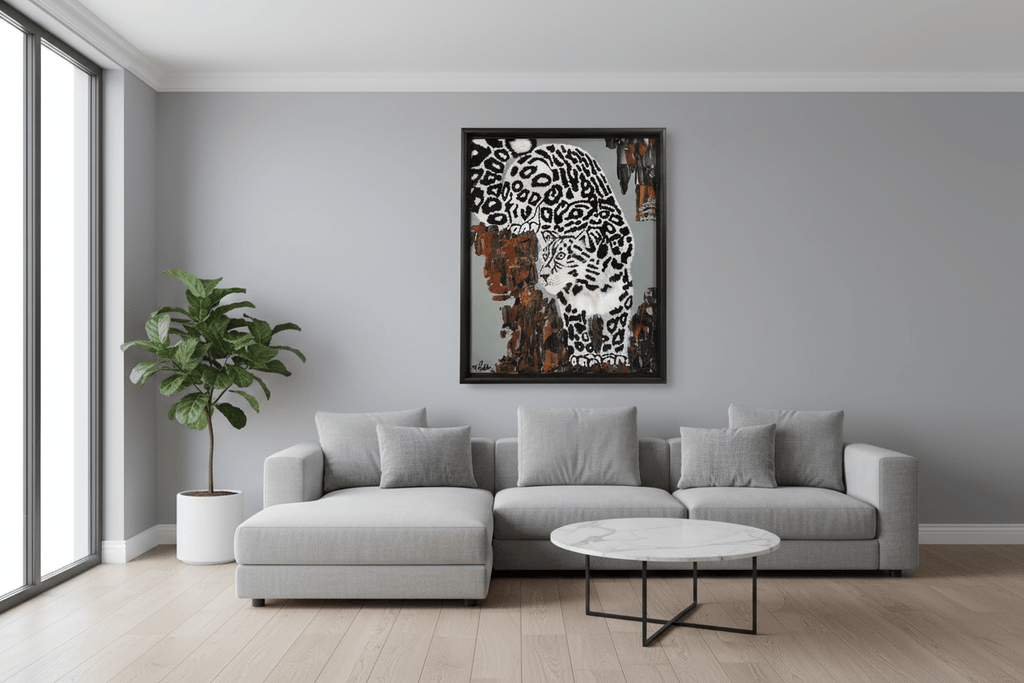 Cautious Steps — Signed Snow Leopard Art Print | 8×10" by Michelle Pashko - Michelle Pashko Art