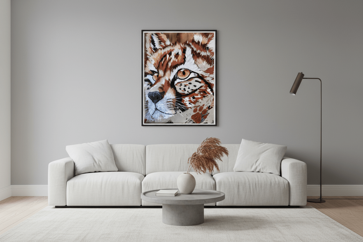 Signed Print - Silent Witness, 8x10" Cheetah from Original Artwork - Michelle Pashko Art