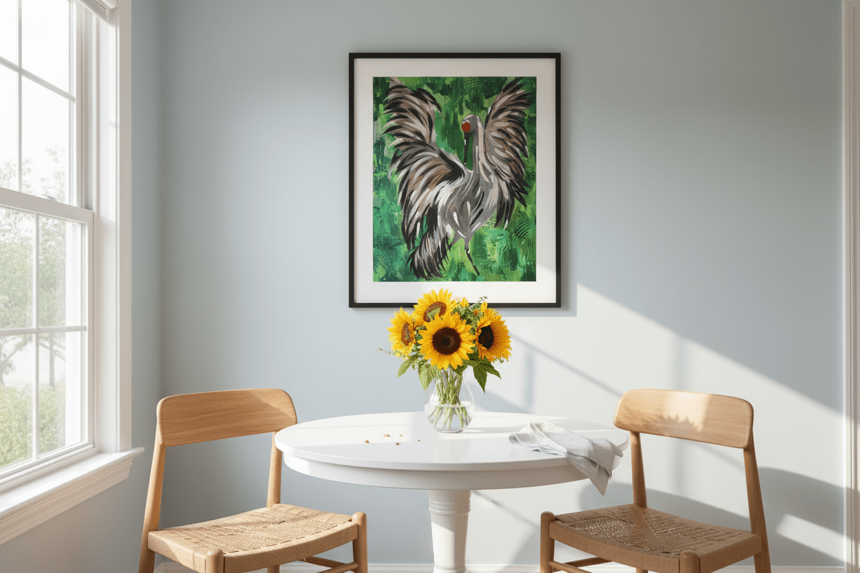 Signed Print from Original Artwork 8x10" Sandhill Crane - Michelle Pashko Art