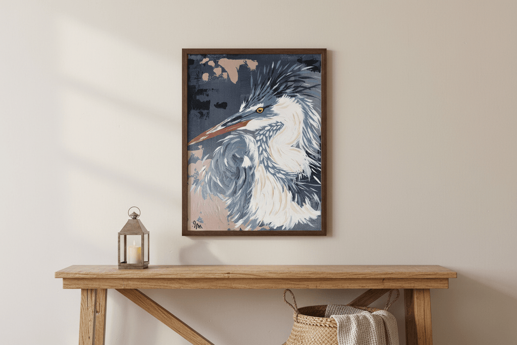 Signed Prints 8x10 - 'Hook' Majestic Great Blue herons triptych 1 - Michelle Pashko Art