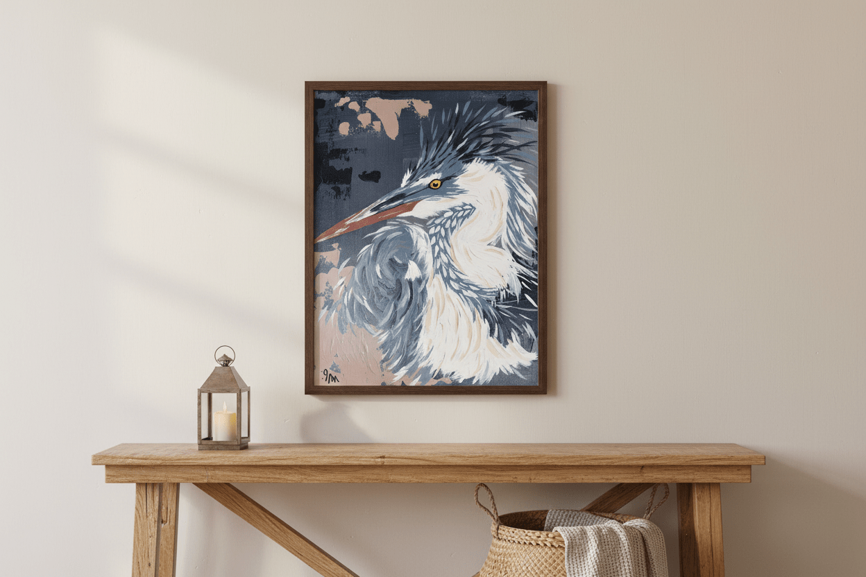 Signed Prints 8x10 - 'Hook' Majestic Great Blue herons triptych 1 - Michelle Pashko Art