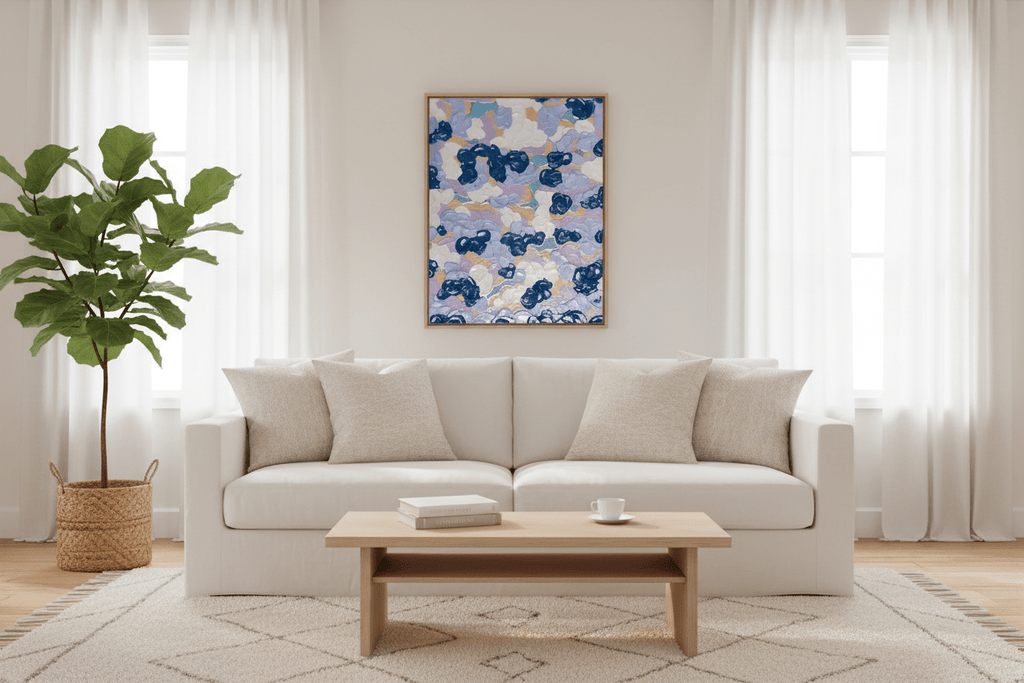 Silver Linings - Original Acrylic Impasto Clouds Painting 9x12" - Michelle Pashko Art