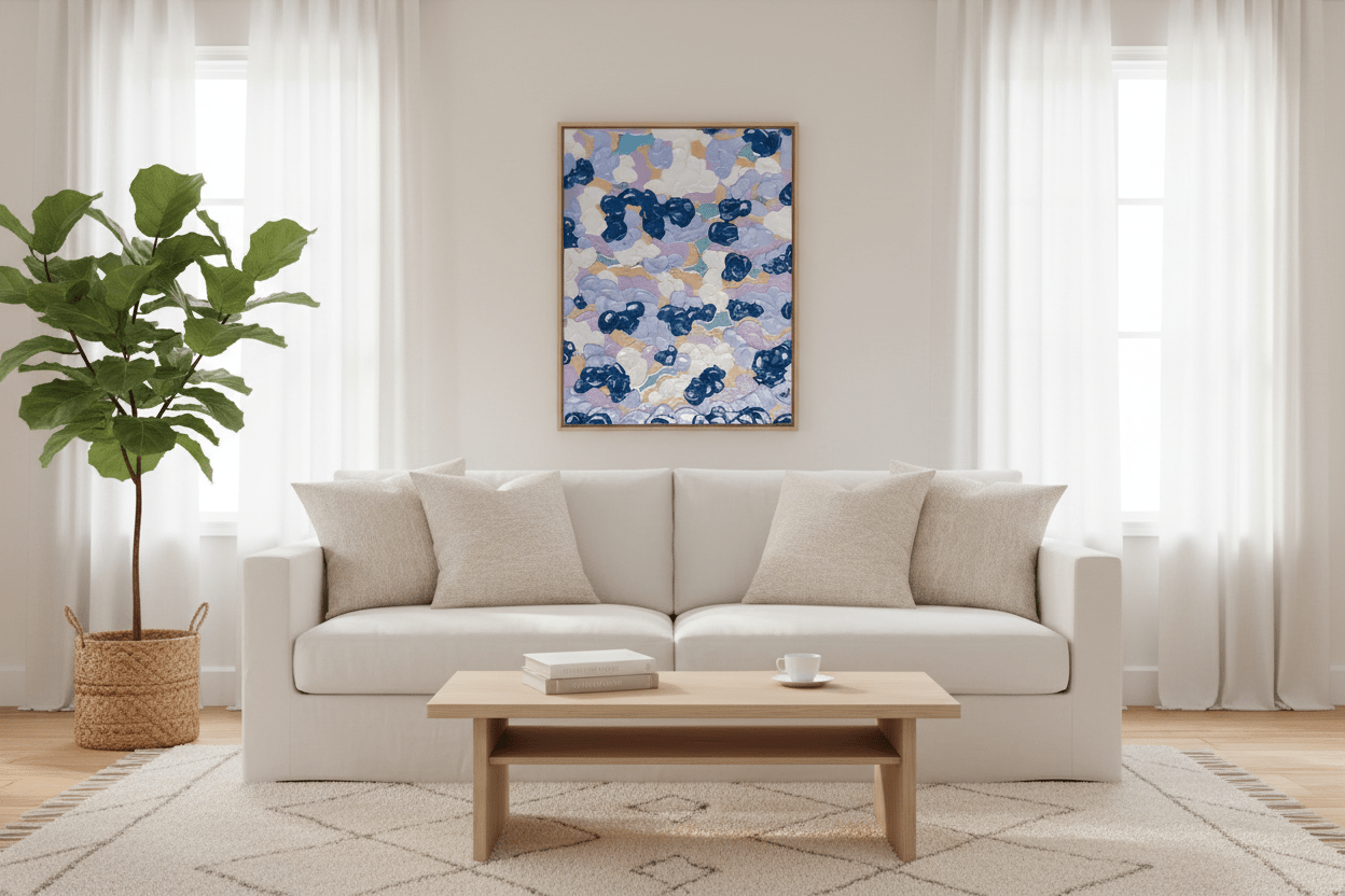 Silver Linings - Original Acrylic Impasto Clouds Painting 9x12" - Michelle Pashko Art
