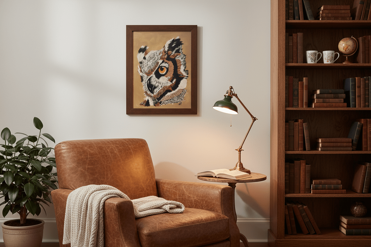 Limited Edition Prints Great Horned Owl - Signed and Numbered 8x10 Art Print - Michelle Pashko Art