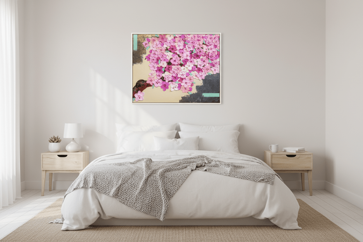 Cherry Blossoms - Original Acrylic Painting | 20x16" Impasto Spring Art - Michelle Pashko Art