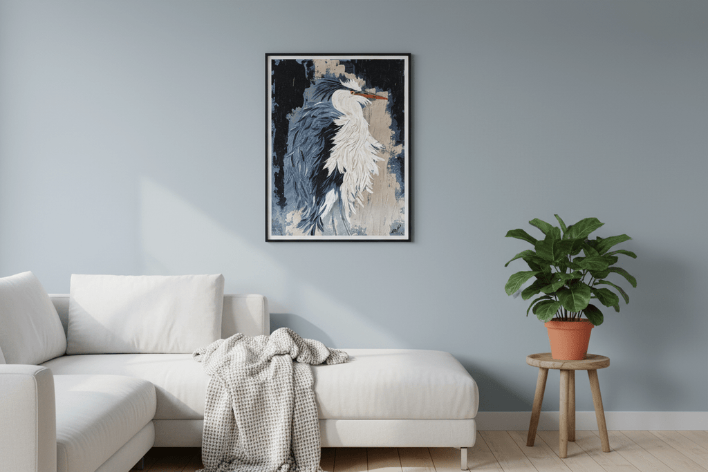 Signed 8x10 Prints - 'Sinker' Majestic Great Blue Heron Triptych 3 - Michelle Pashko Art