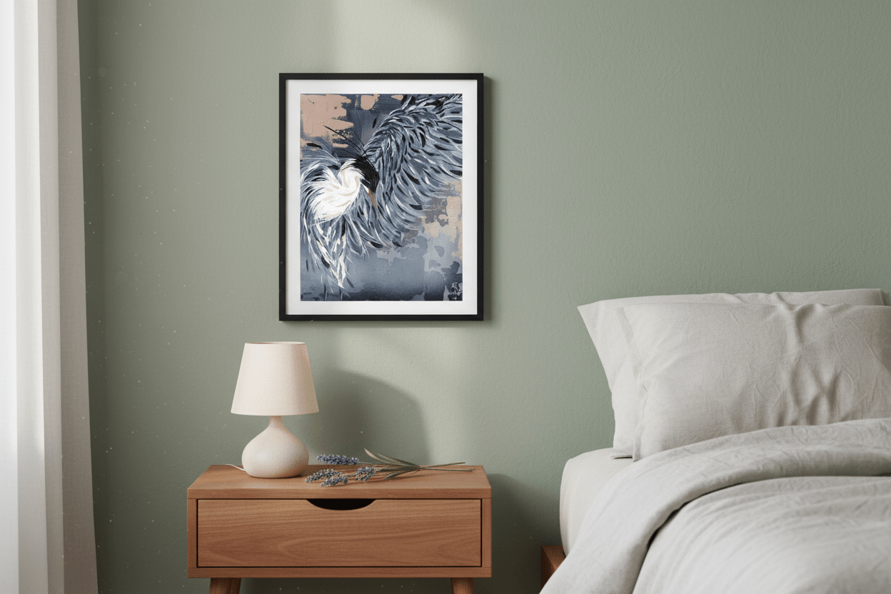 Signed 8x10 Prints - 'Line' Majestic Great Blue Heron triptych 2 - Michelle Pashko Art