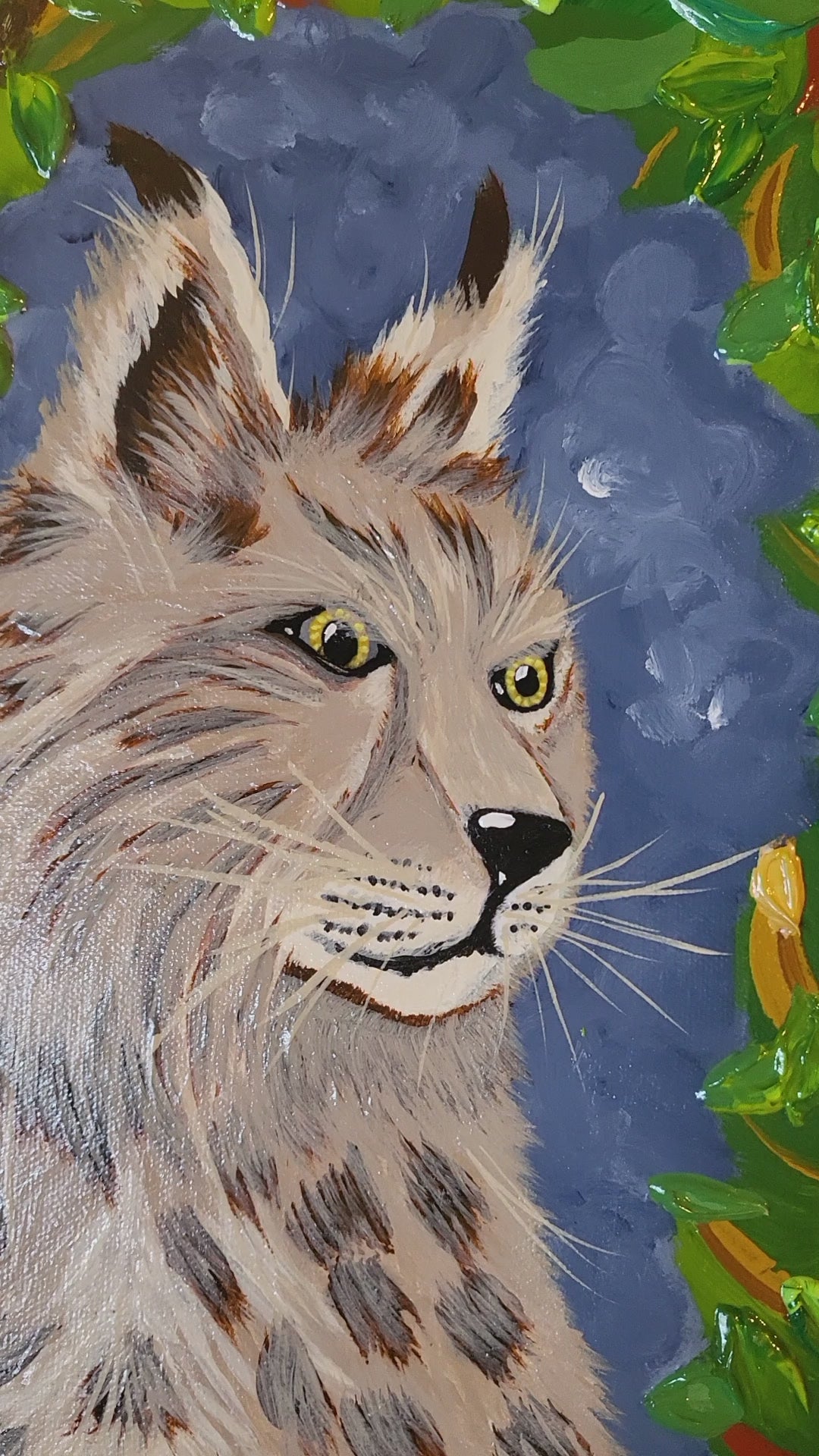 Territory - Original Acrylic Artwork 24x36" Original Bobcat Impasto painting
