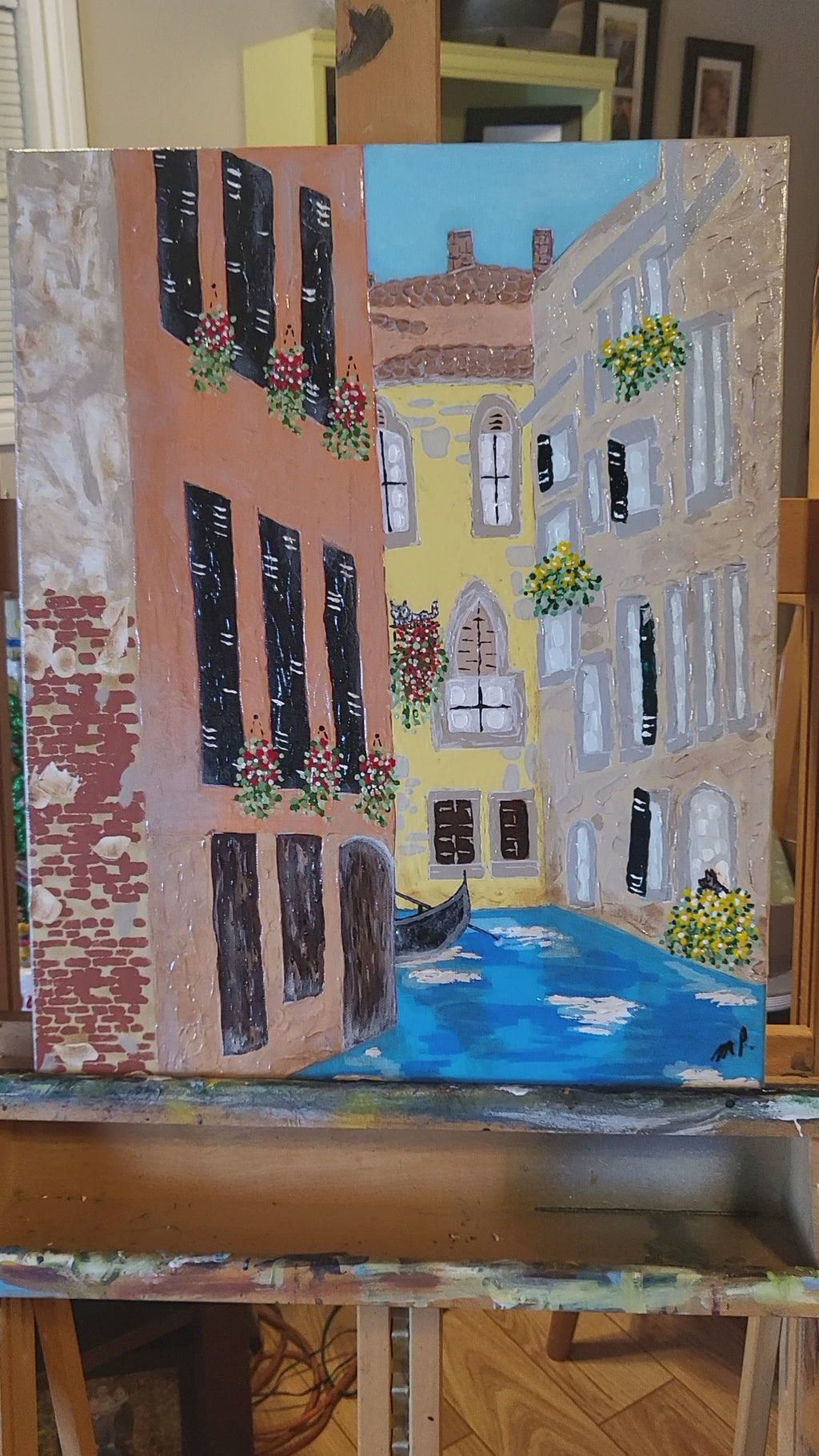 Neighbours - Venice Canal Painting | 16x20" Original Urban Landscape