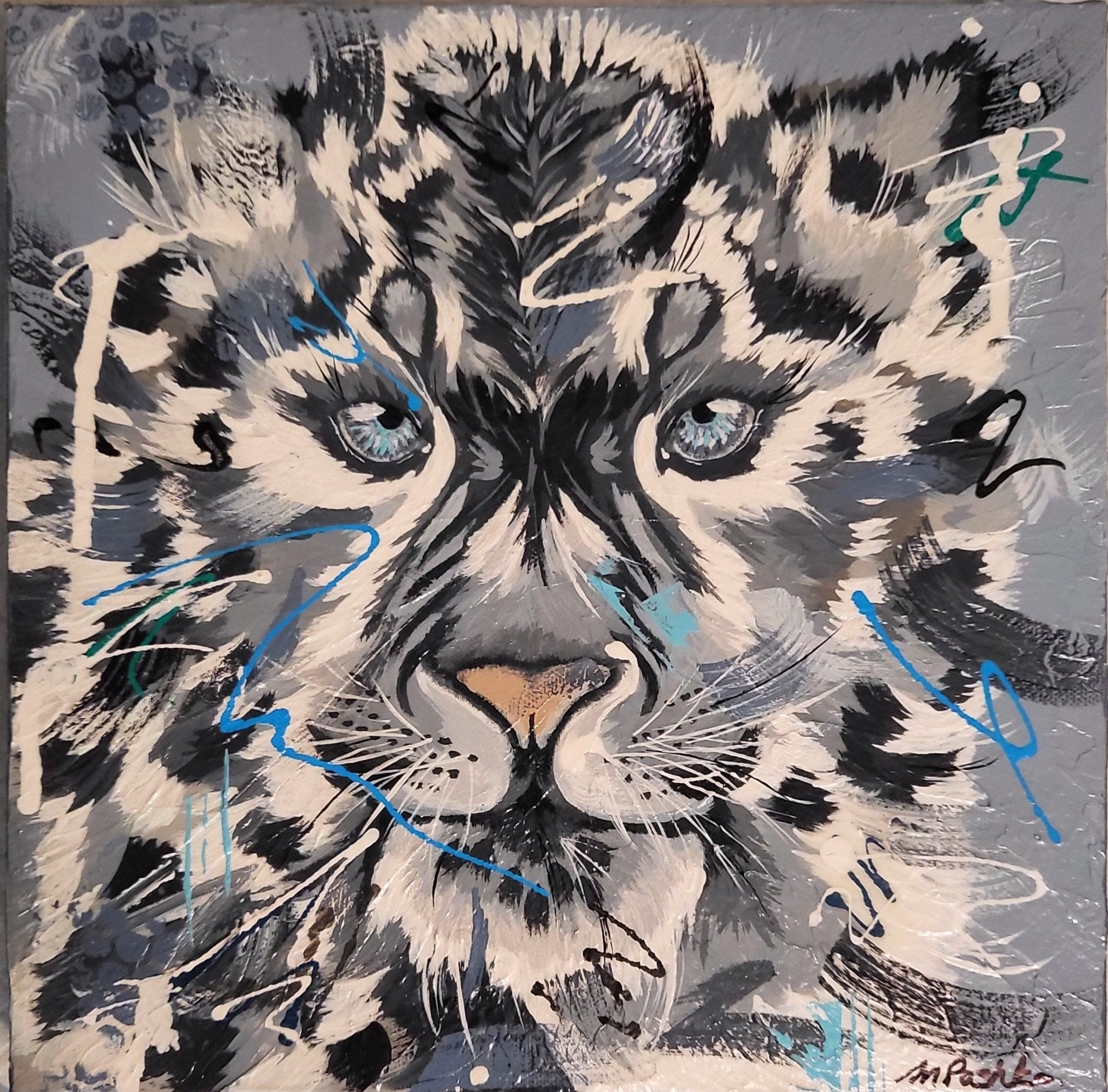 Snow Leopard 12x12 - Michelle Pashko Art