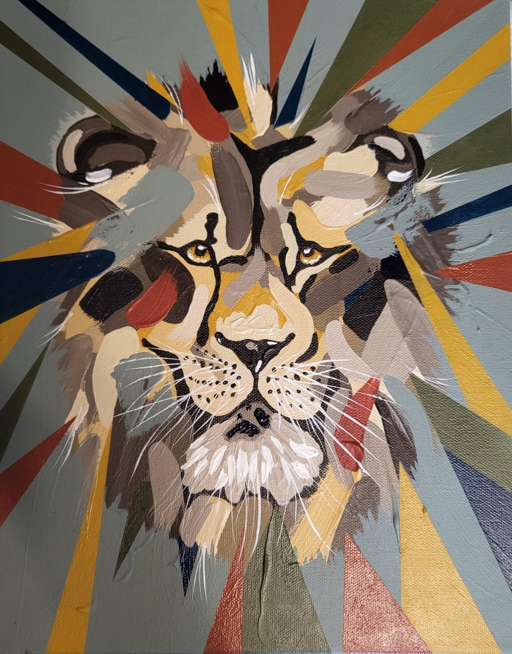 Signed Prints From Original Acrylic Painting of Abstract Realistic Lion - Michelle Pashko Art