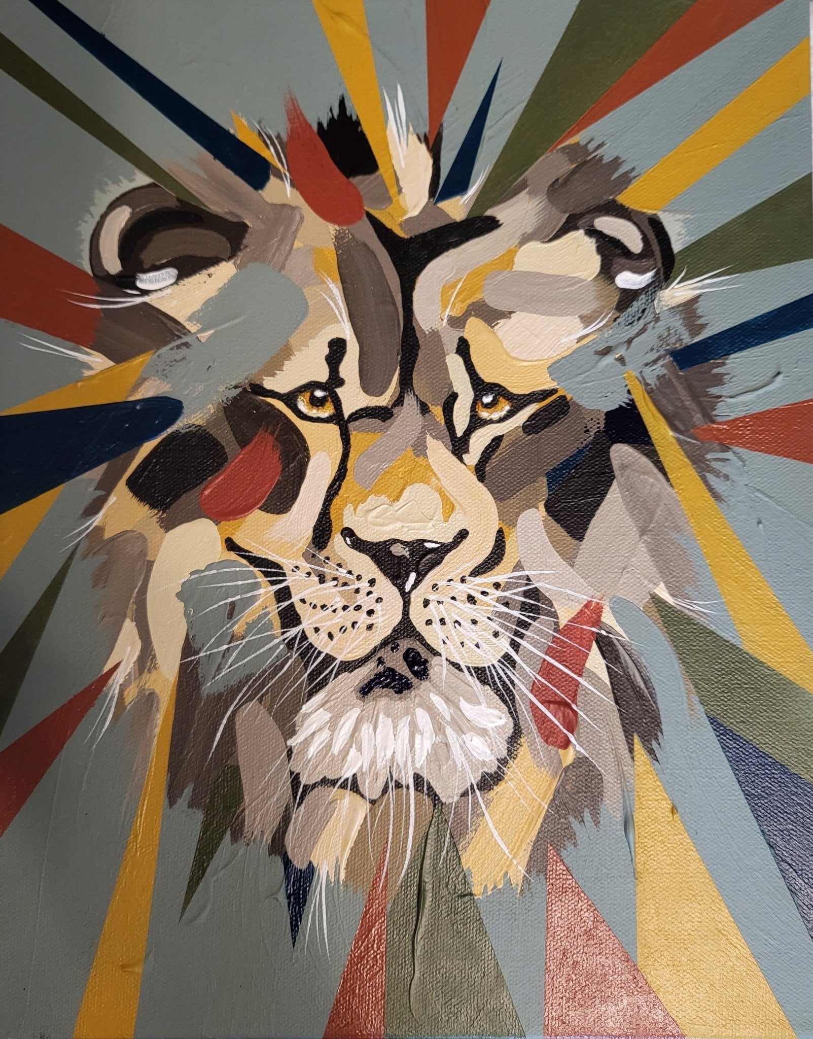 Signed Prints From Original Acrylic Painting of Abstract Realistic Lion - Michelle Pashko Art