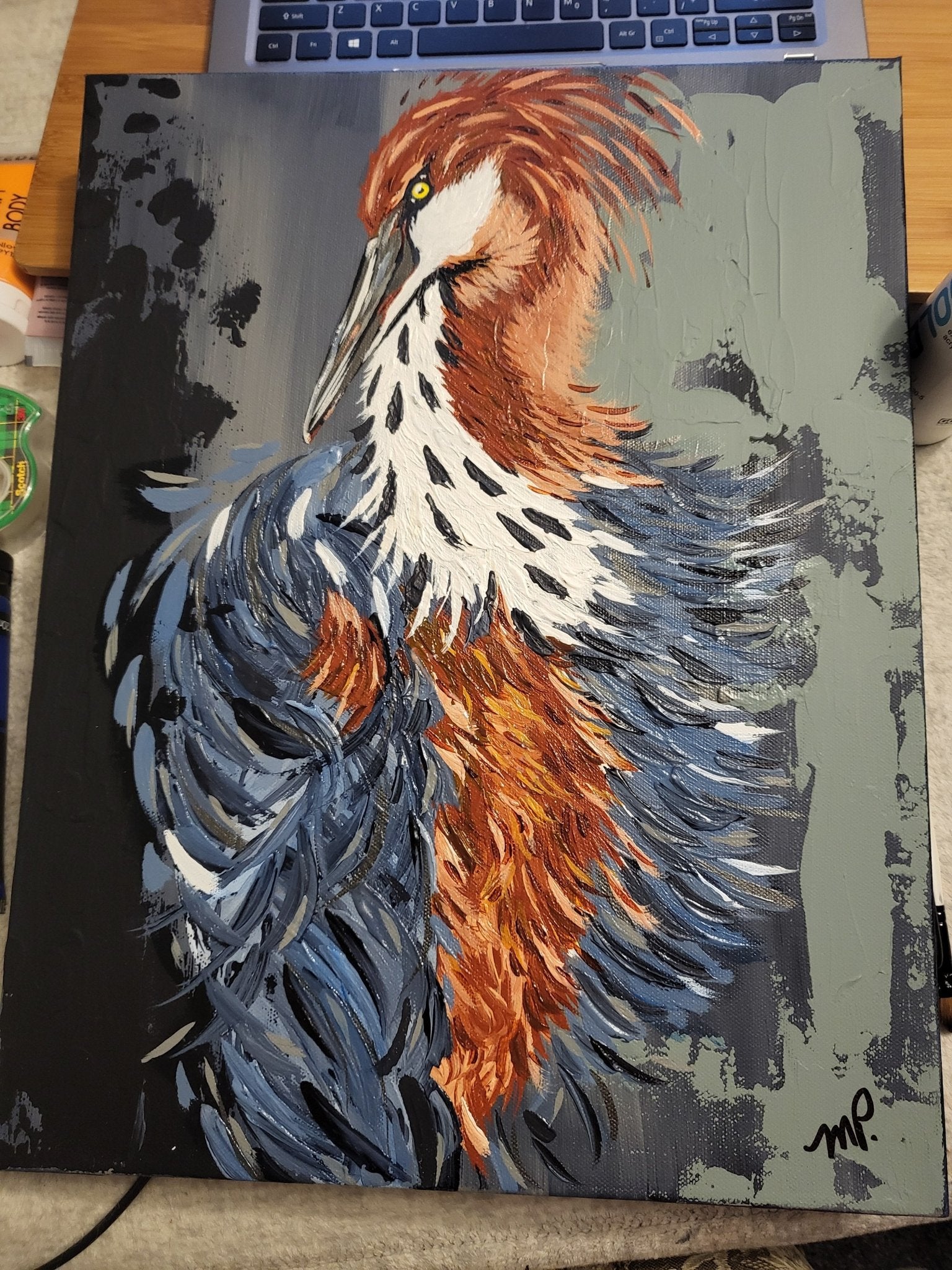 Goliath Heron - Michelle Pashko Art