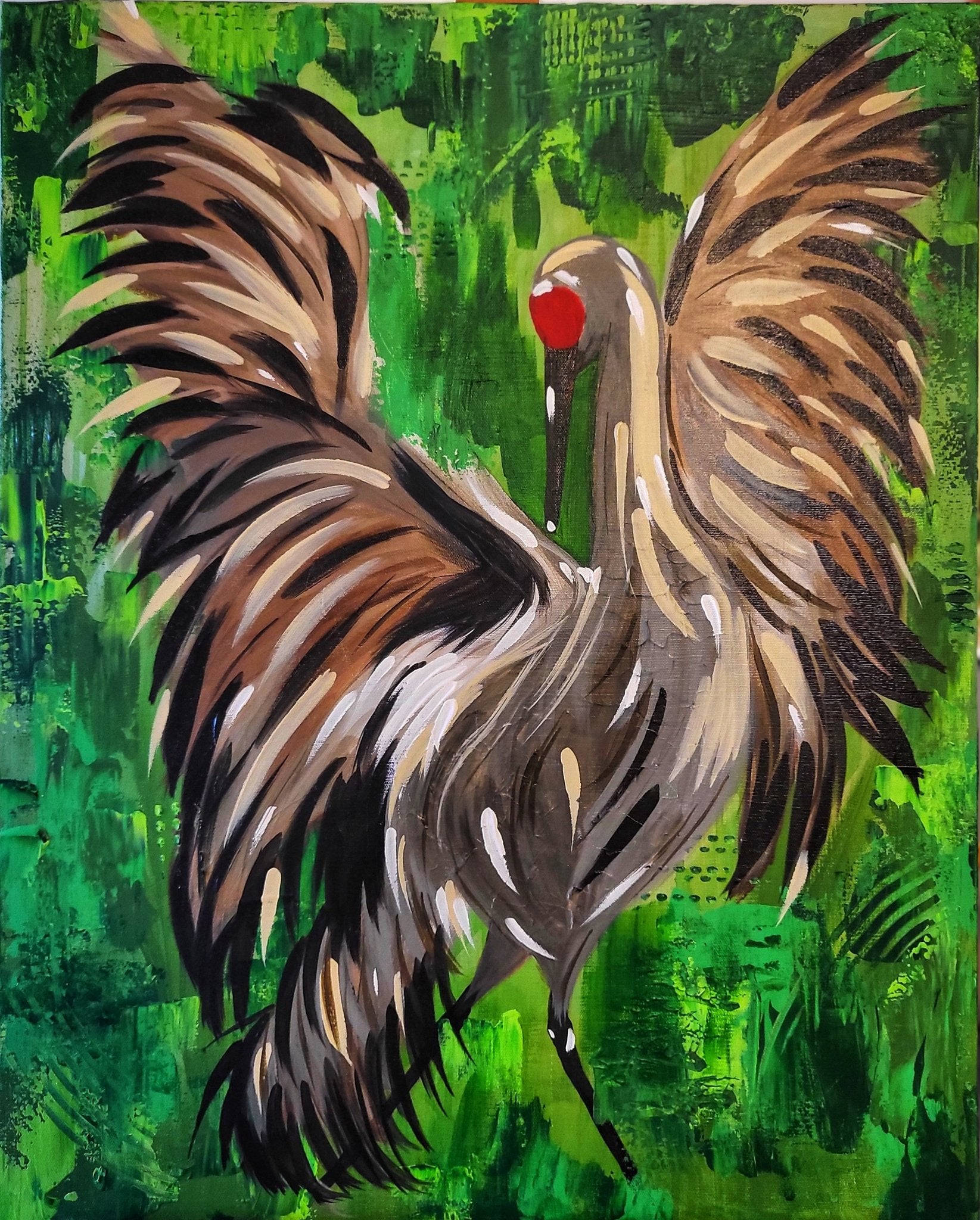 Signed Print from Original Artwork 8x10" Sandhill Crane - Michelle Pashko Art