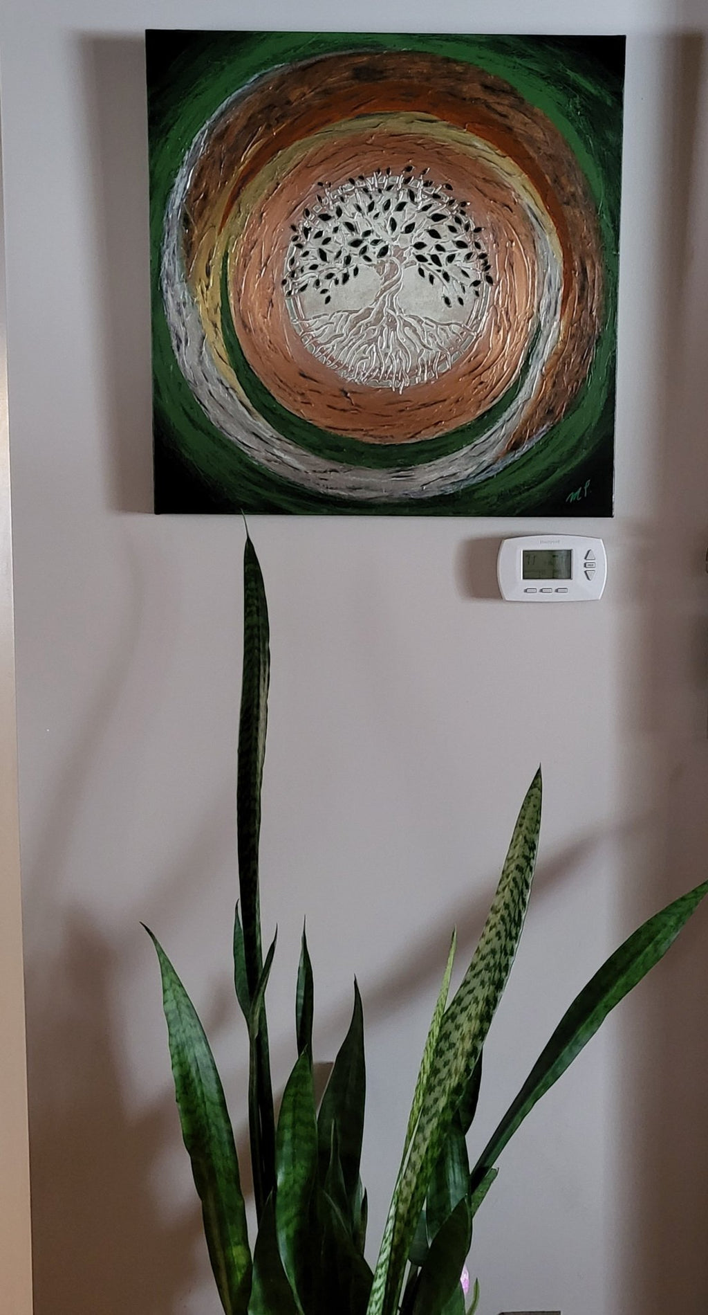 Balance - Life and Death/Good and Evil - Original Tree of Life Acrylic Textured Art 24x24" - Michelle Pashko Art