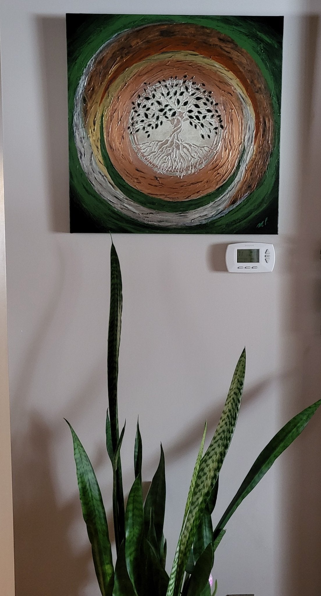 Balance - Life and Death/Good and Evil - Original Tree of Life Acrylic Textured Art 24x24" - Michelle Pashko Art