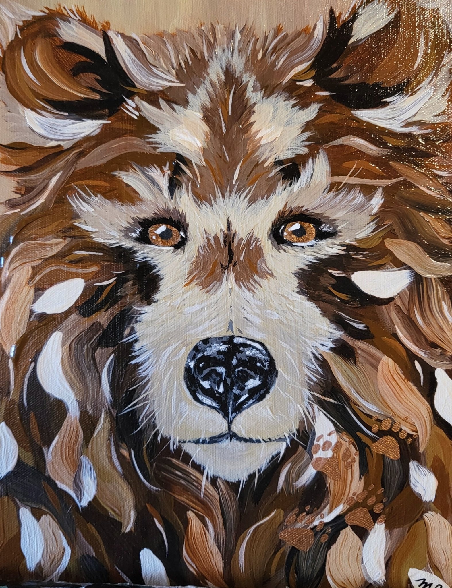 Signed Print From Original Artwork "Look Beyond Your Fear" 8x10" Grizzly Bear - Michelle Pashko Art
