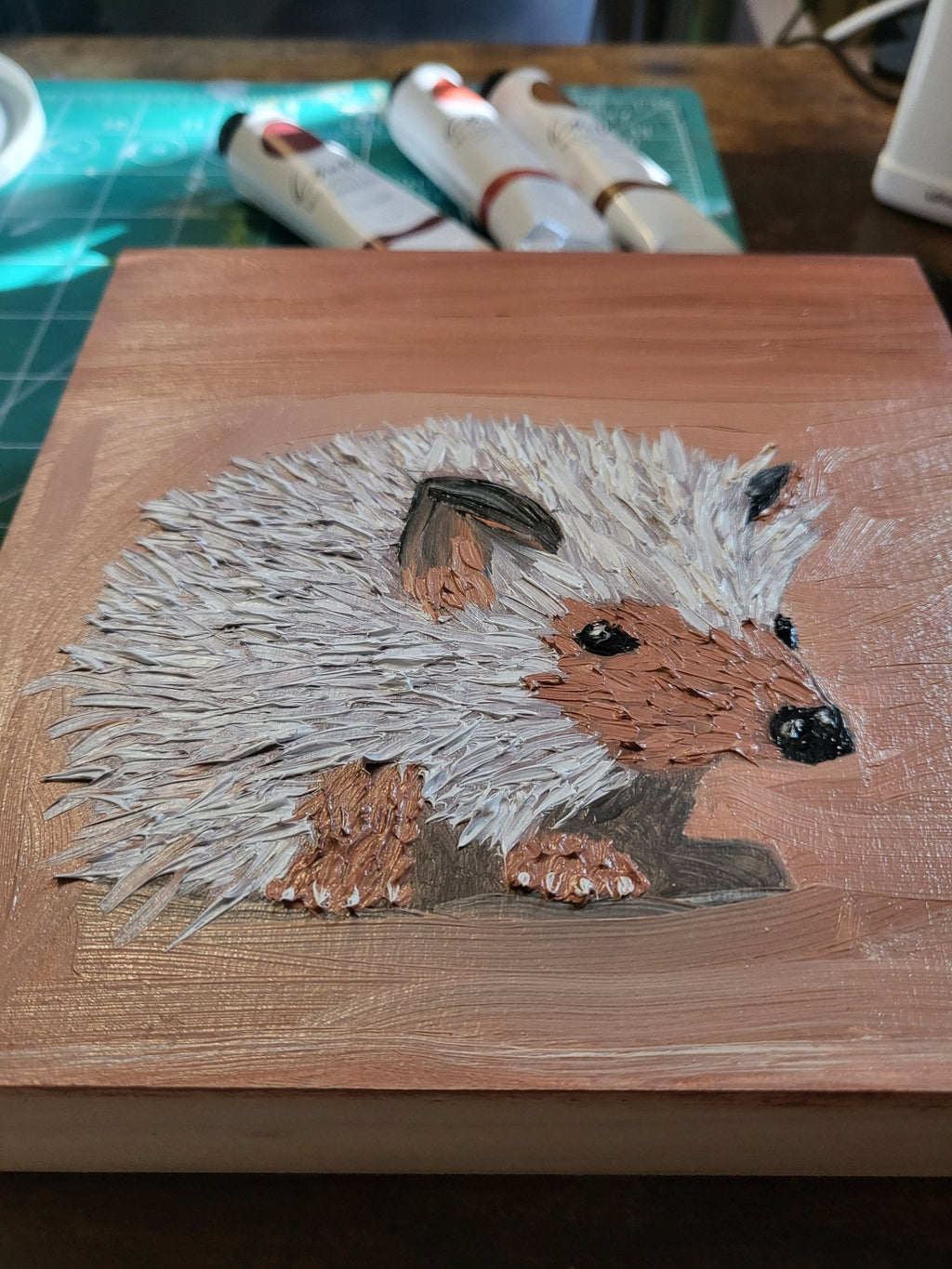 Hedgehog in Oil - Michelle Pashko Art