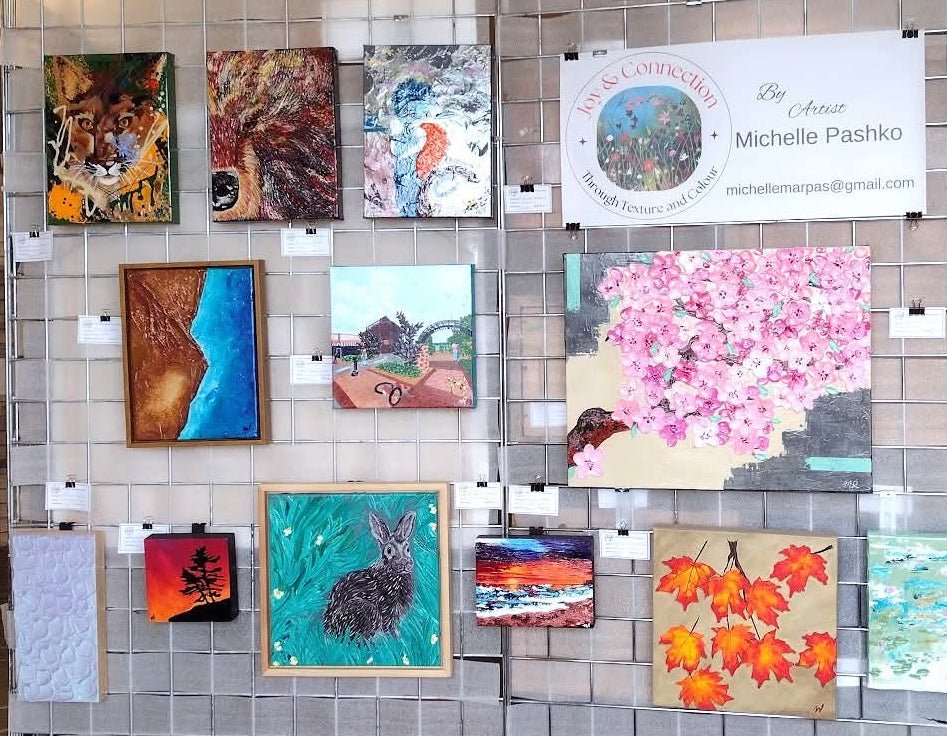 Cherry Blossoms - Original Acrylic Impasto Artwork 16x20" - Michelle Pashko Art