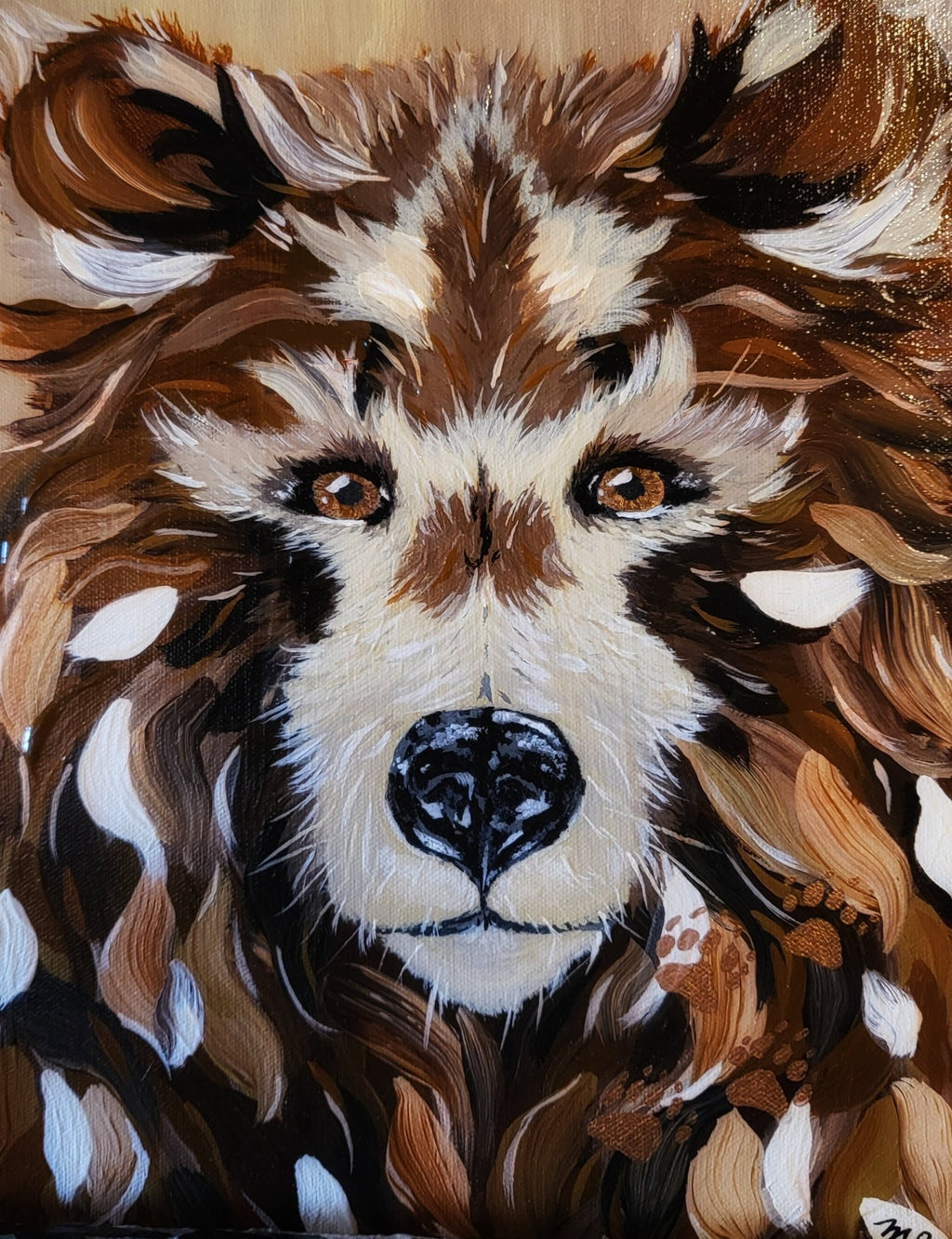 Signed Print From Original Artwork "Look Beyond Your Fear" 8x10" Grizzly Bear - Michelle Pashko Art