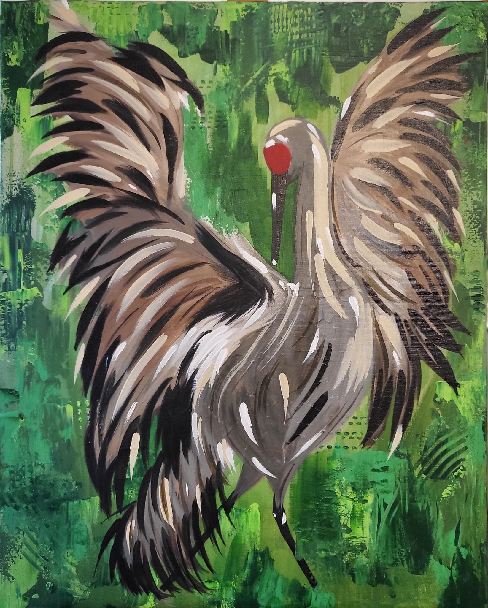 Signed Print from Original Artwork 8x10" Sandhill Crane - Michelle Pashko Art