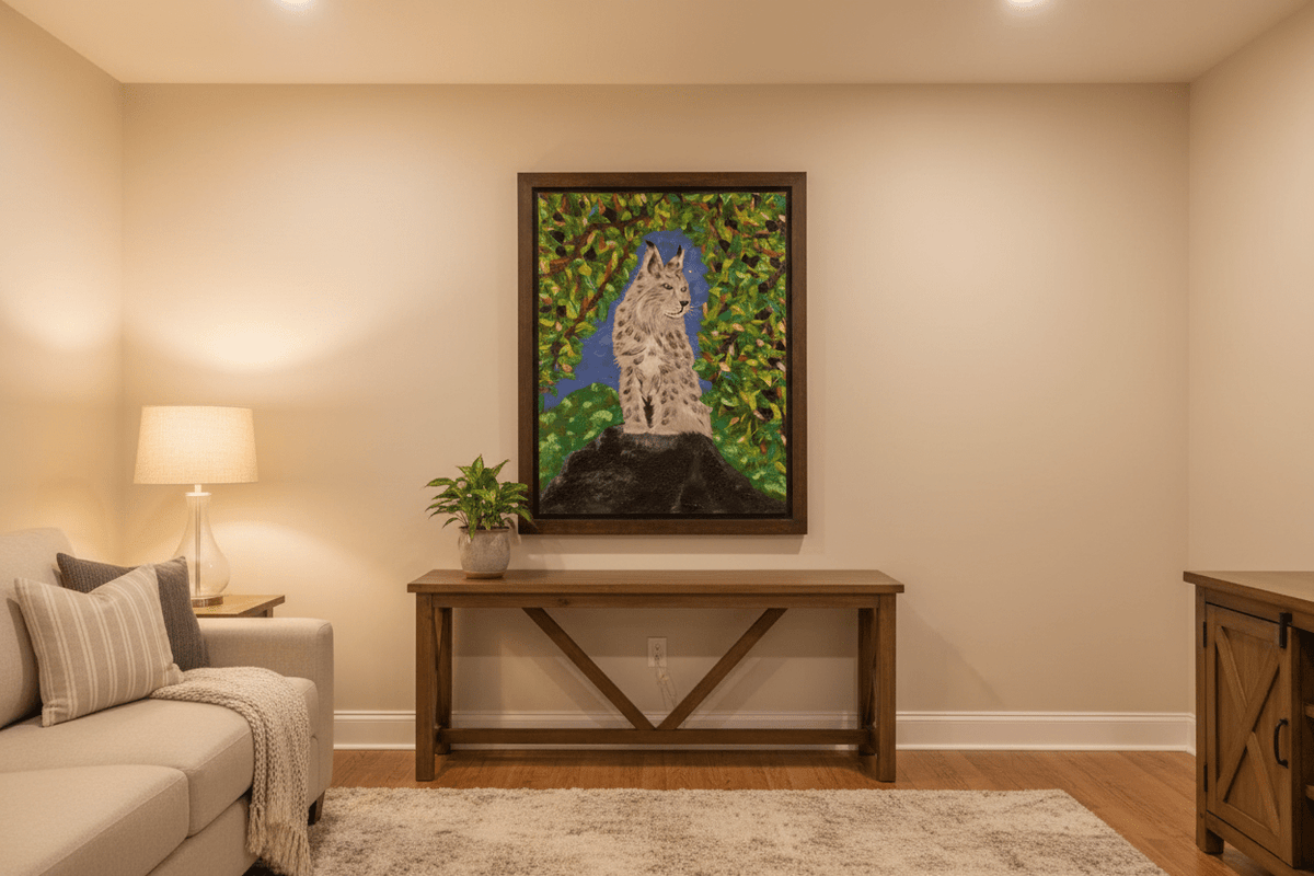 Territory — Original Canadian Lynx Painting | 24×30" Acrylic on Canvas - Michelle Pashko Art